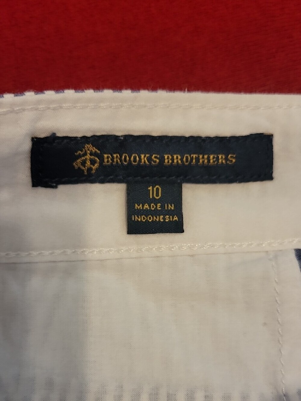 Brooks Brothers Navy and White Striped Seersucker Shorts - Picture 2 of 5